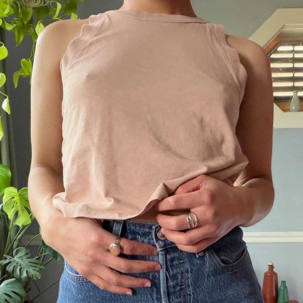 Jcrew organic slub soft peach tank top